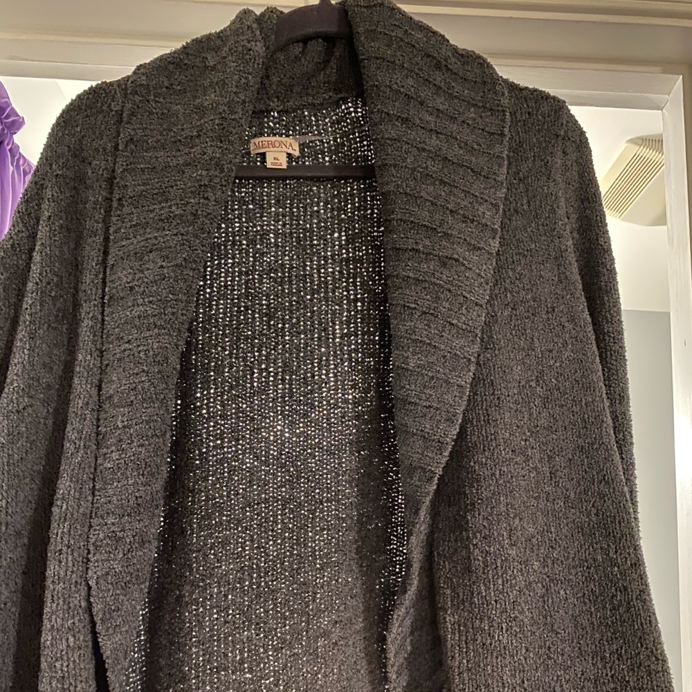 Gray super soft open cardigan